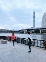 【写真】後藤楽々アナ＆宮崎紗衣トレーナー出演の「街ぶら！おはウオーク」場面写真