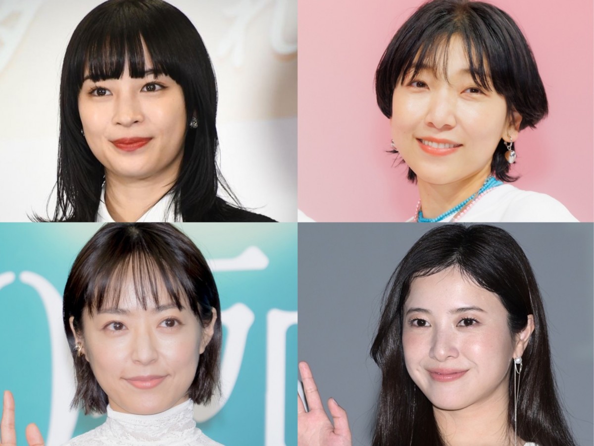 (左上から時計回りで)広瀬すず、安藤サクラ、吉高由里子、井上真央
