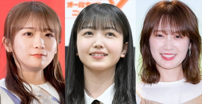 (左から)秋元真夏、久保史緒里、高山一実