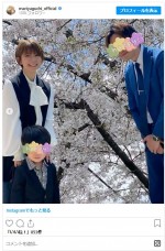 実は桜は合成！　矢口真里、長男の入園式で家族3ショット　※「矢口真里」インスタグラム