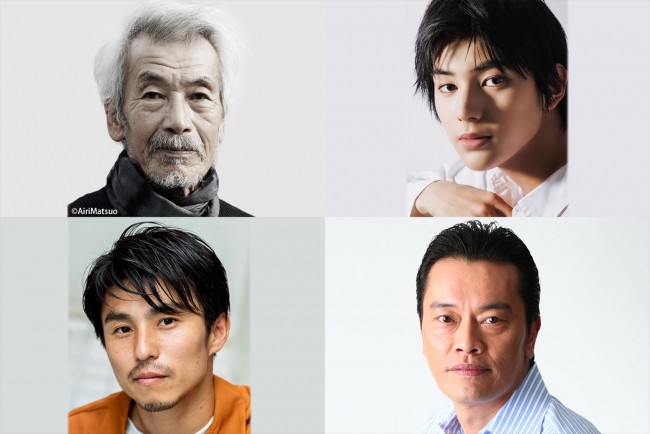 ドラマ『ばらかもん』に出演する（上段左から）田中泯、荒木飛羽、（下段左から）中尾明慶、遠藤憲一