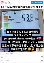 ダイエットに成功したGENKING．美しいウエスト披露 ※「GENKING．」インスタグラム