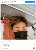 入院してぐったりした様子の中村昌也　※「中村昌也」インスタグラム