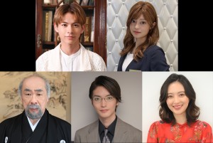 ドラマ『18歳、新妻、不倫します。』に出演する（上段左から）小宮璃央、小林涼子、（下段左から）野添義弘、山本涼介、逢沢りな