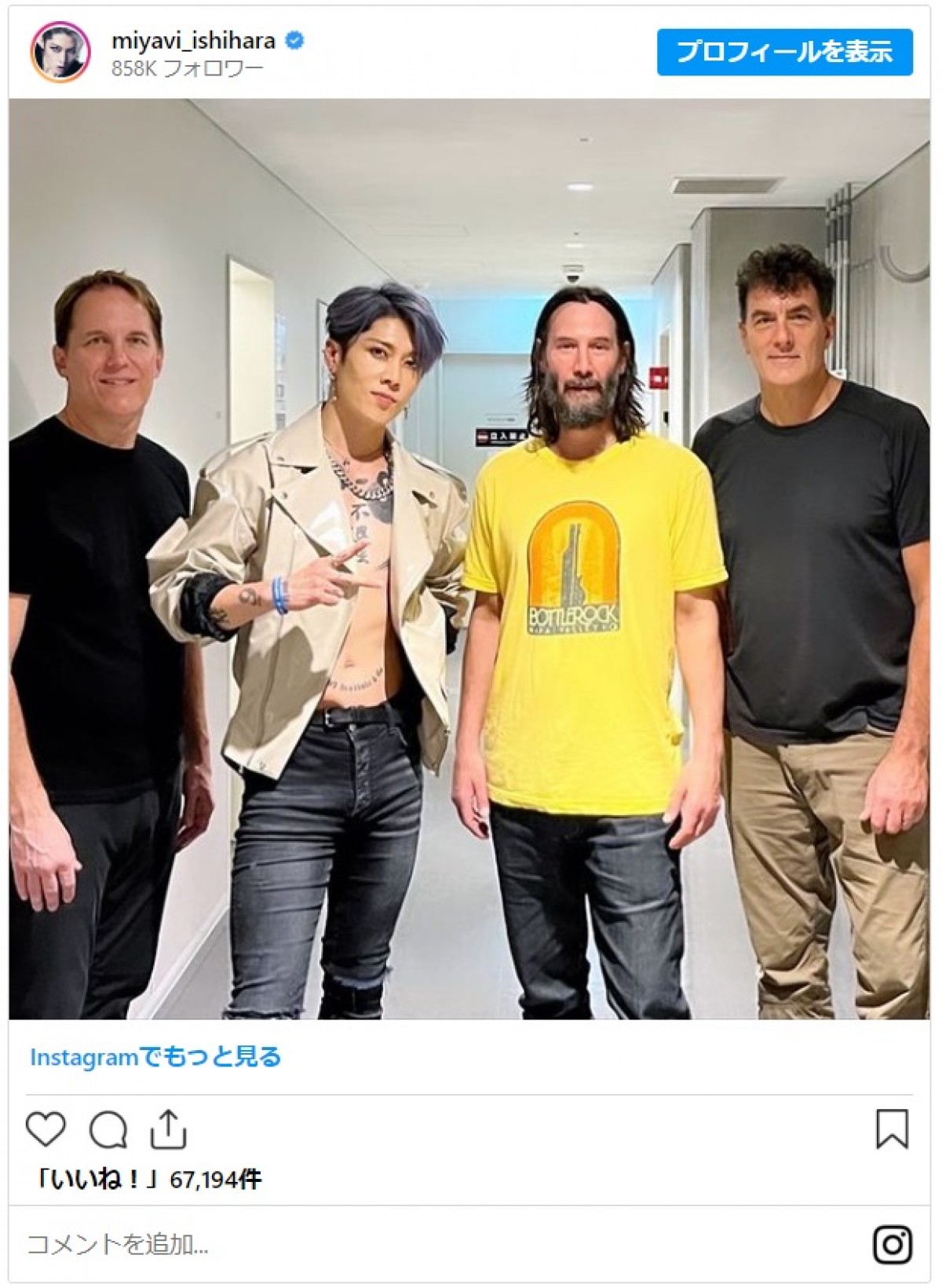 キアヌがライブで来日中　バンドのショットが公開！　MIYAVIとのコラボレーションも