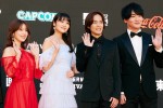 （左から）「第36回東京国際映画祭」オープニングレッドカーペットに登場した内田真礼、早見沙織、小野賢章、細谷佳正