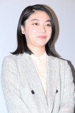 映画『とべない風船』公開記念舞台あいさつに出席した三浦透子