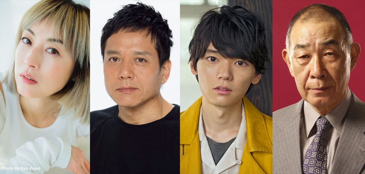 ドラマ『弁護士ソドム』に出演する(左から)高岡早紀、勝村政信、古川雄輝、でんでん