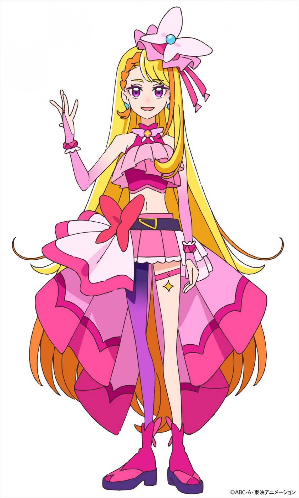 アニメ『ひろがるスカイ！プリキュア』より聖あげはが変身するキュアバタフライ（CV：七瀬彩夏）