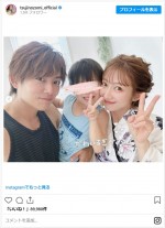 辻希美、長女とおそろいの浴衣姿を披露 ※「辻希美」インスタグラム