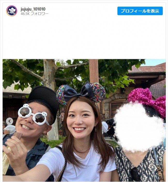 井戸田潤、現在の妻・蜂谷晏海や元妻の娘らとディズニーランド堪能　※「井戸田潤」インスタグラム