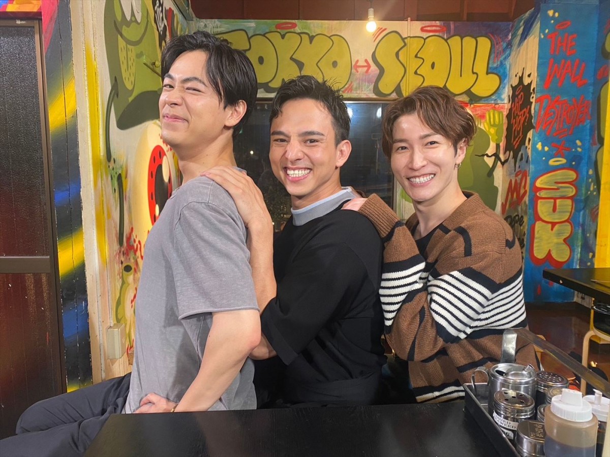 7月10日放送の『グータンヌーボ2スペシャル』より(左から)成田凌、満島真之介、渡辺翔太