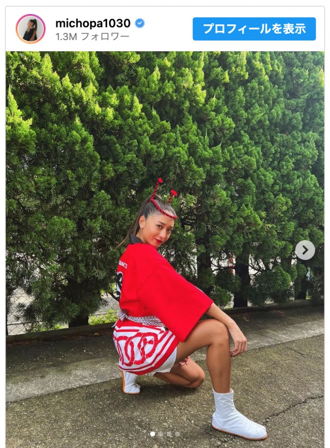 みちょぱ、粋でいなせな法被ショット　※「みちょぱ」インスタグラム