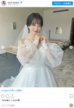 森香澄、純白のウエディングドレス姿を披露しファン歓喜　※「森香澄」インスタグラム