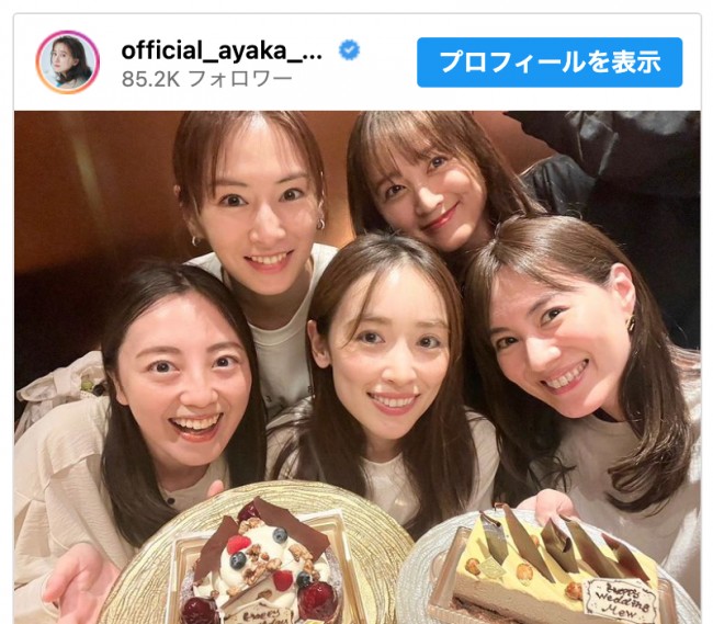 （写真前列左から）沢井美優、泉里香、安座間美優（後列左から）北川景子、小松彩夏　※「小松彩夏」インスタグラム