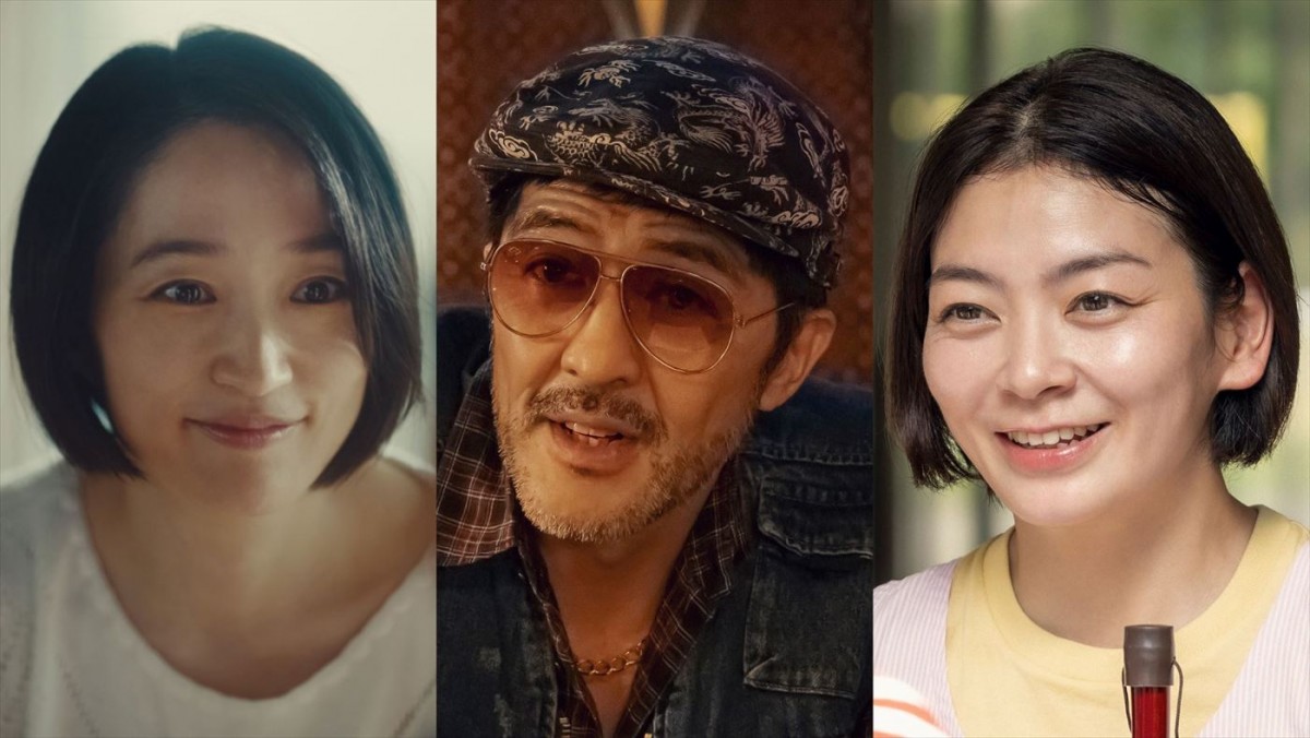 ドラマ『パリピ孔明』第8話にゲスト出演する(左から)安藤裕子、谷中敦(東京スカパラダイスオーケストラ)、田畑智子