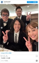 庄司智春、極楽とんぼ・山本圭壱と西野未姫の結婚披露宴を公開 ※「品川庄司・庄司智春」インスタグラム