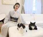『BSキャッ東 2023』ネコ社長を務める藤あや子の愛猫・マルくんとオレオちゃん