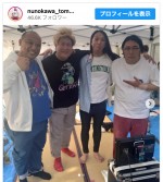 （写真左から）トム・ブラウン　みちお、ビスケットブラザーズ　きん、トム・ブラウン　布川ひろき、ビスケットブラザーズ　原田泰雅　※「トム・ブラウン　布川ひろき」インスタグラム