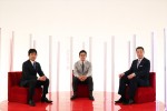 『Mr.サンデー』で鼎談する（左から）森保一監督、栗山英樹元監督、眞鍋政義監督