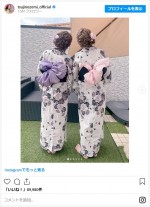 辻希美、長女とおそろいの浴衣姿を披露 ※「辻希美」インスタグラム