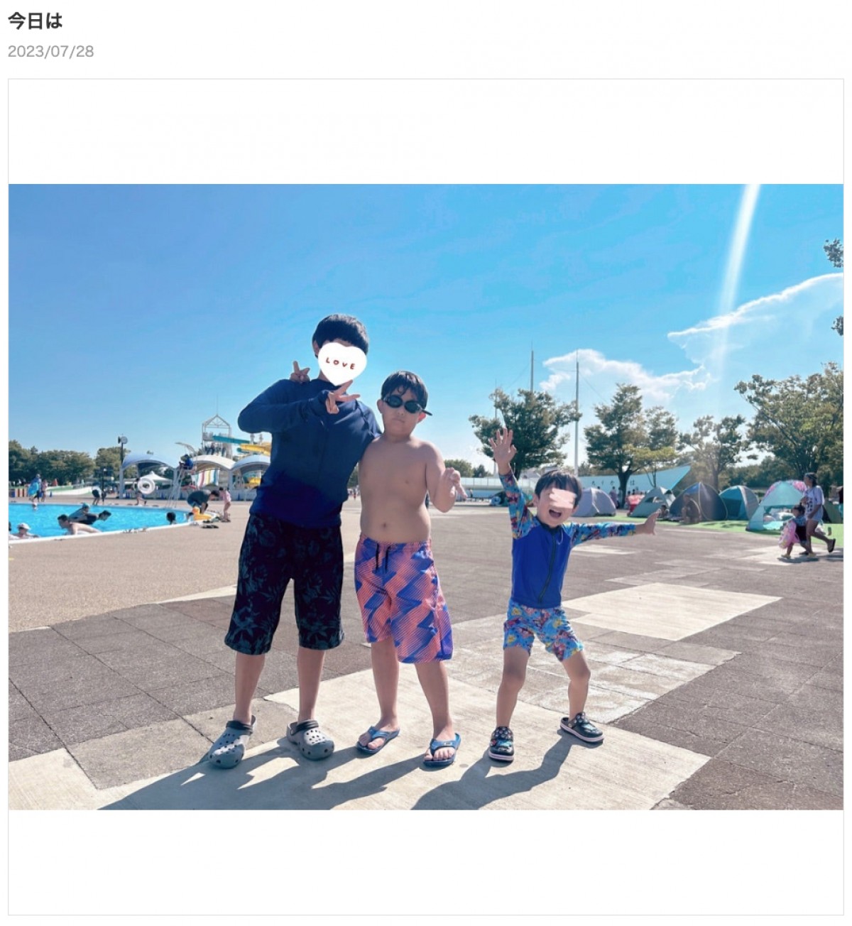 辻希美、長女は「めっちゃナンパされるらしい」　子どもたちとプールへ