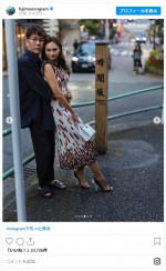 藤本敏史、モデル・香川沙耶さんとの撮影がいい雰囲気　※「藤本敏史（FUJIWARA）」インスタグラム