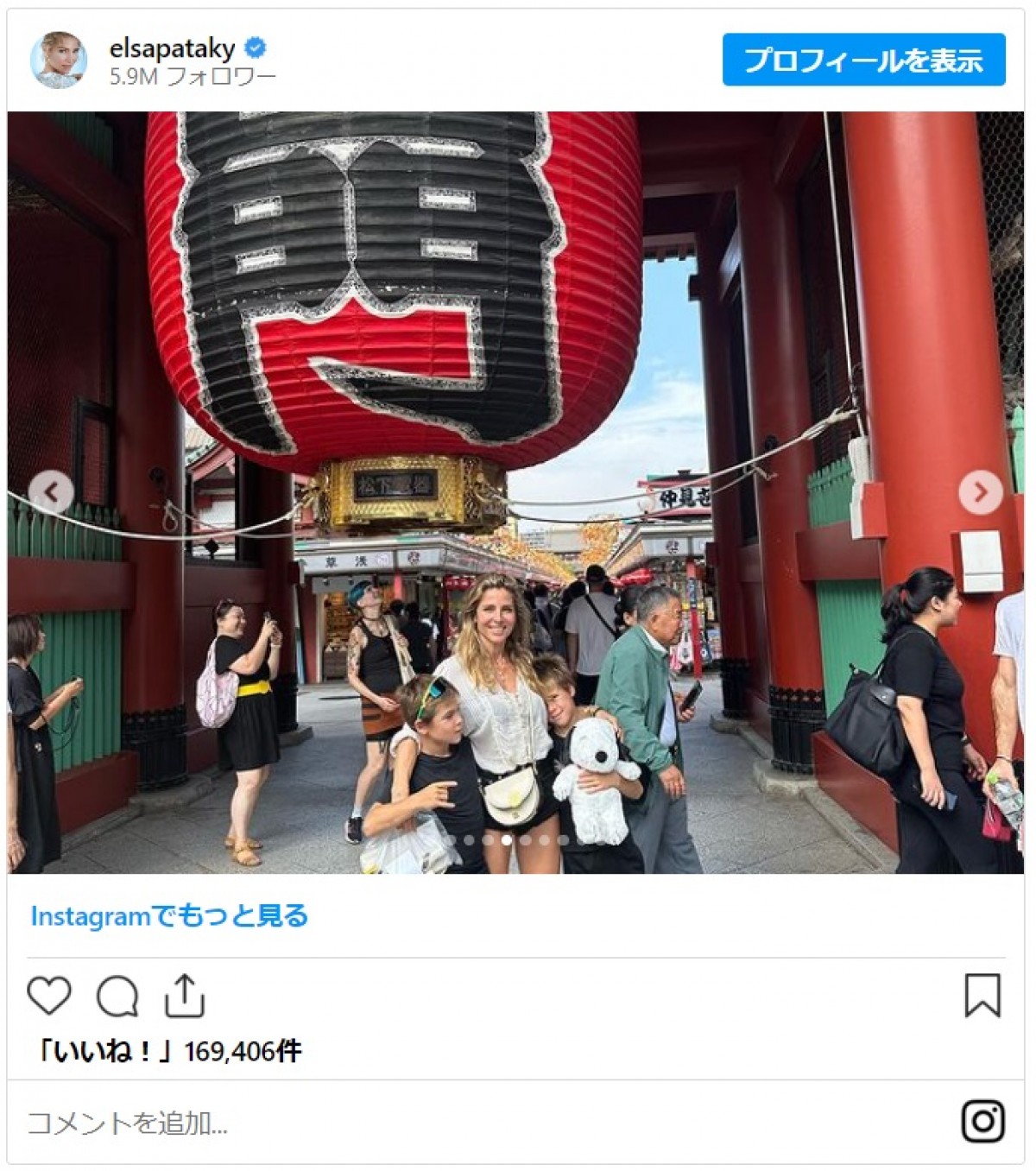 クリス・ヘムズワース妻エルサ・パタキー、息子たちと来日