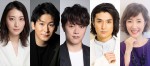 ミュージカル『20世紀号に乗って』に出演する（左から）珠城りょう、小野田龍之介、上川一哉、渡辺大輔、戸田恵子