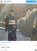 テレ朝・三谷紬アナ、黒の和装で落ち着いた色気を纏うショット　※「三谷紬アナウンサー」インスタグラム