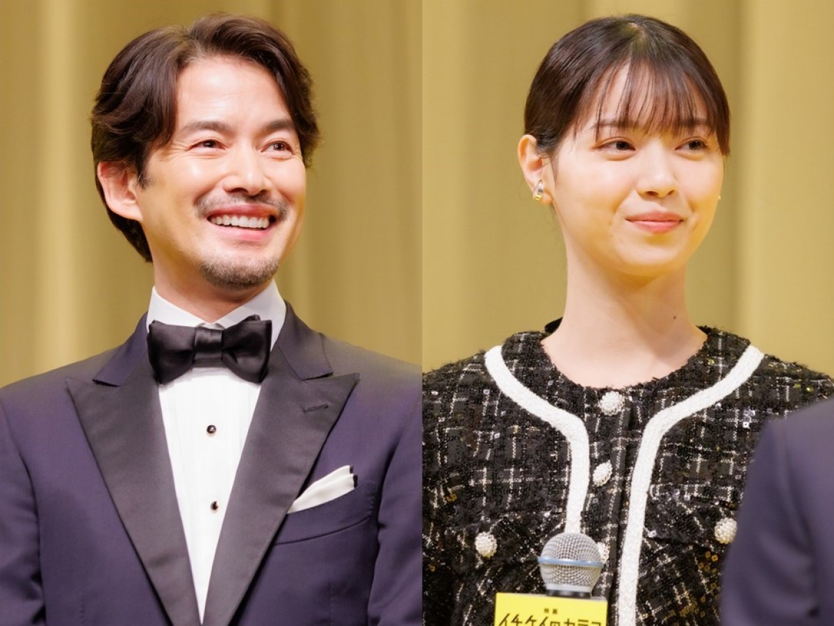 映画『イチケイのカラス』完成披露試写会に登場した竹野内豊＆西野七瀬