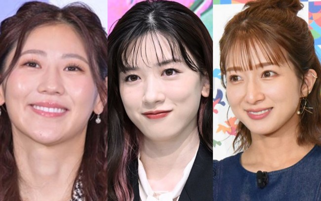 今年年女の（左から）西野未姫、永野芽郁、辻希美