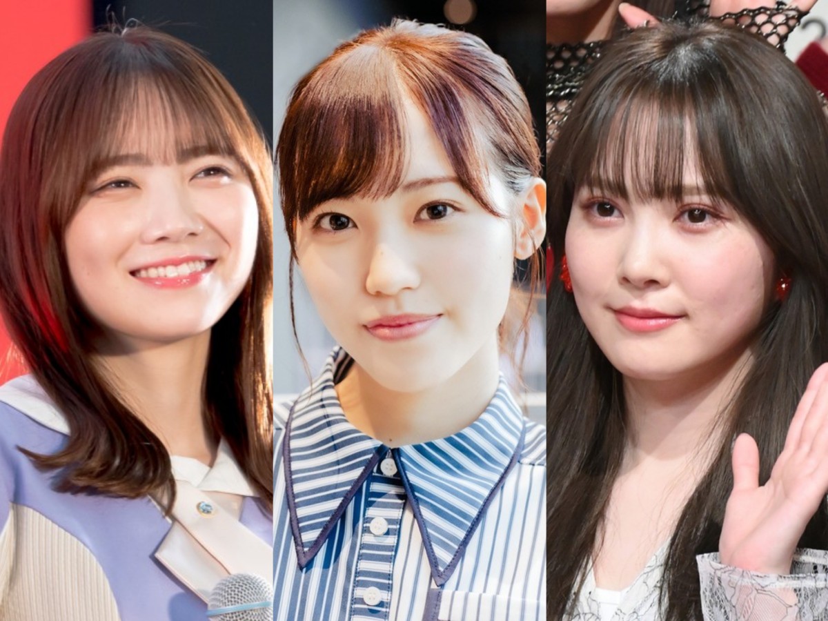 (左から)乃木坂46・田村真佑、櫻坂46・松田里奈、日向坂46・加藤史帆