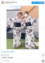 辻希美、長女とおそろいの浴衣姿を披露 ※「辻希美」インスタグラム