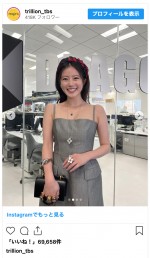 ノースリーブミニワンピースを着こなす今田美桜　※金曜ドラマ『トリリオンゲーム』公式インスタグラム