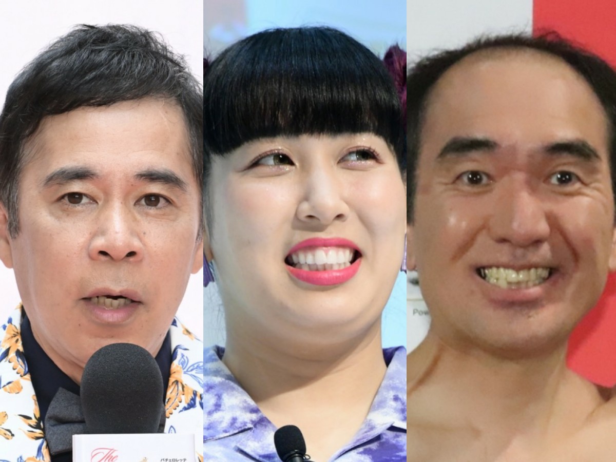 (左から)岡村隆史、ゆめっち、江頭2:50