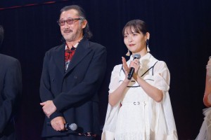 RGG SUMMIT FALL 2023／龍が如くスタジオ新作発表会に登場した（左から）大塚明夫、上坂すみれ