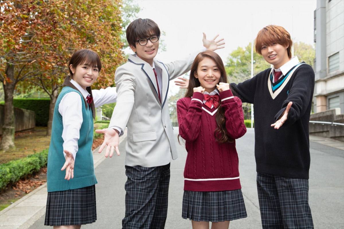 ドラマ『君が死ぬまであと100日』に出演する(左から)豊嶋花、高橋優斗、咲耶、井上瑞稀