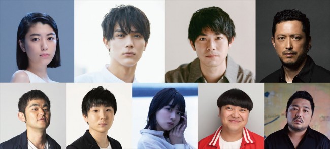 『連続ドラマW OZU 〜小津安二郎が描いた物語〜』最終話「青春の夢いまいづこ」より(上段左から)成海璃子、主演・中川大志、渡辺大知、池内博之、(下段左から)芹澤興人、森優作、坂ノ上茜、大朏岳優、篠原篤