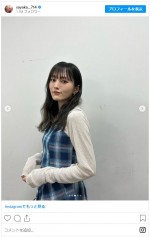 黒髪もやっぱり似合う！　※「山本彩」インスタグラム