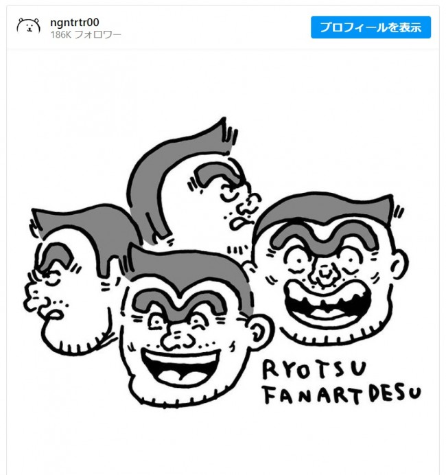 ナガノ、『こち亀』両さんのファンアートを描く　※「ナガノ」インスタグラム