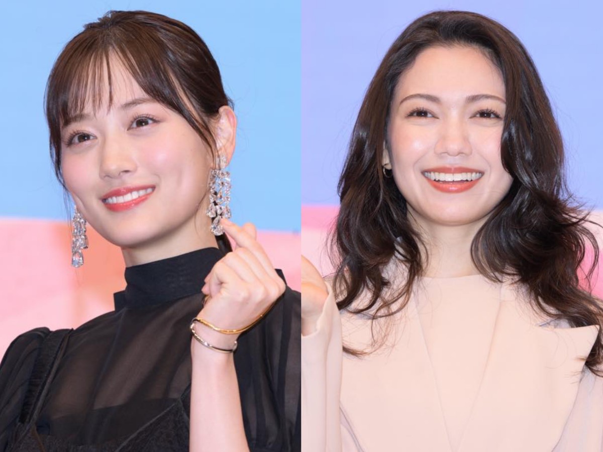 ドラマ『Eye Love You』制作発表に出席した(左から)山下美月、二階堂
