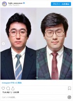 若かりし（左から）三宅正治アナ、軽部真一アナ ※「フジテレビアナウンサー」公式インスタグラム