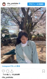 吉岡里帆、お花見満喫姿を披露　※「吉岡里帆」インスタグラム