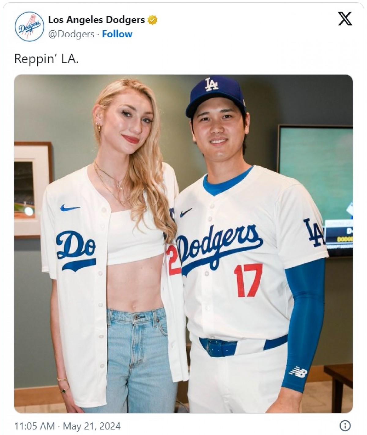 大谷翔平、超絶スタイルの金髪美女アスリートと2ショット「193cmは高すぎる」