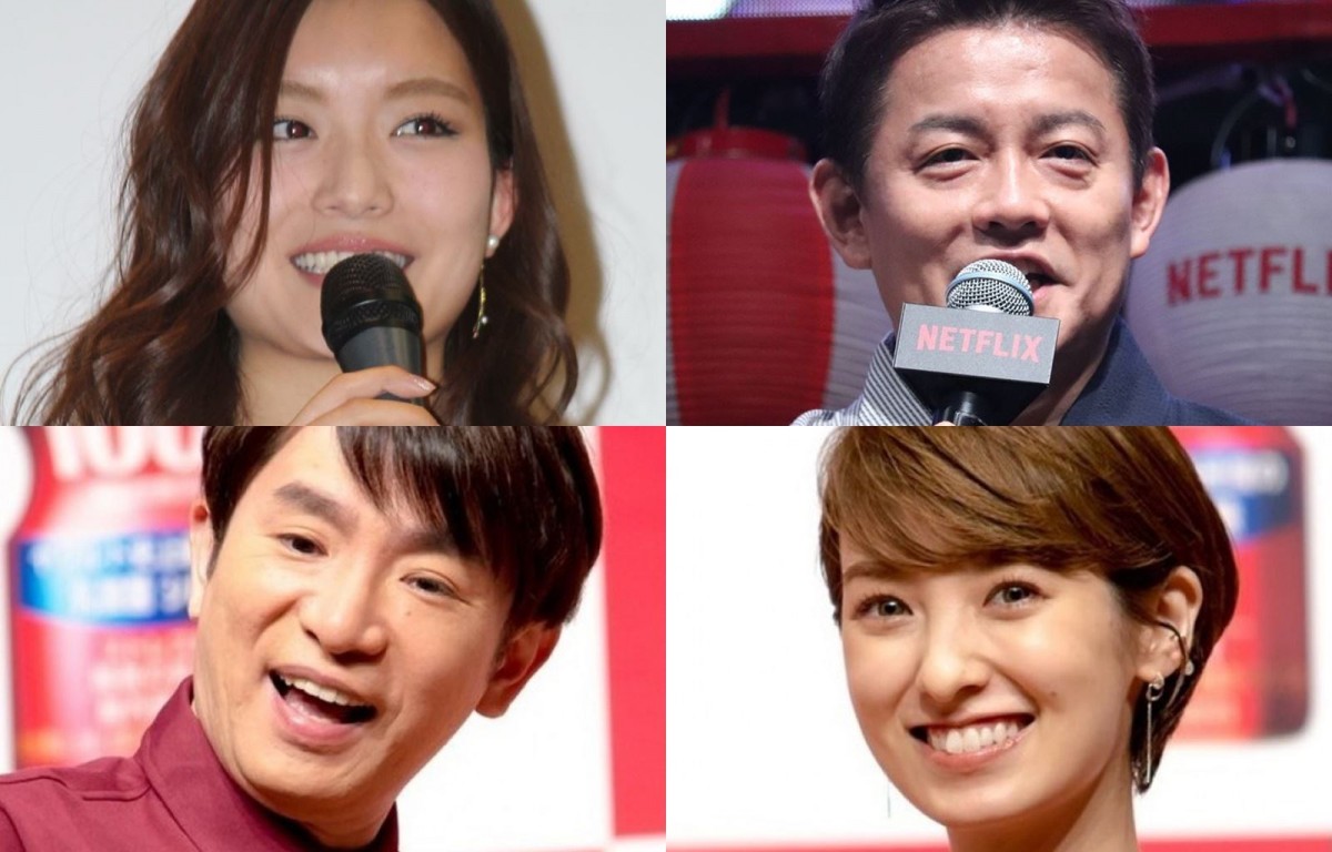 (左上から時計回りに)蜂谷晏海、井戸田潤、南明奈、濱口優
