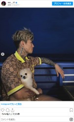平本蓮、愛犬と2ショット披露　※「平本蓮」インスタグラム