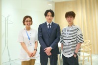 ドラマ『青島くんはいじわる』より（左から）中村アン、最終話に出演するtimeleszの菊池風磨、Snow Manの渡辺翔太