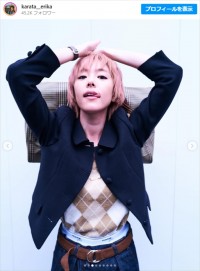 唐田えりか、激変ショット　※「唐田えりか」インスタグラム	