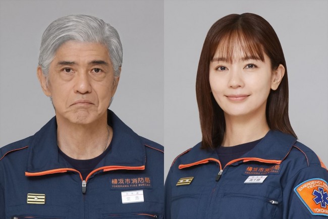 ドラマ『119エマージェンシーコール』に出演する(左から)佐藤浩市、中村ゆり